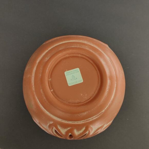 Vintage Retired Partylite Terra Cotta Tea Light Holder Sun Face/Burst PatioDecor - Picture 7 of 11